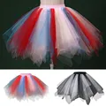 Jupe tutu de danse plissée pour femmes jupes mi-longues jupon Lolita jupe en tulle princesse