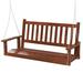 Winston Porter Pessina 2 Person Solid Wood Porch Swing Wood/Solid Wood in Brown | 25 H x 53.5 W x 26.5 D in | Wayfair