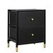 Latitude Run® Dresser For Bedroom, Dresser w/ 2 Pu Leather Front Drawers, Storage Tower w/ Fabric Bins, Double Dresser, Chest Of Drawers For Closet | Wayfair