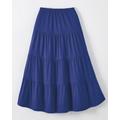 Blair Women's Haband Women’s Jersey-Knit Tiered Midi Skirt - Blue - S - Average