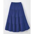 Blair Women's Haband Women’s Jersey-Knit Tiered Midi Skirt - Blue - M - Petite