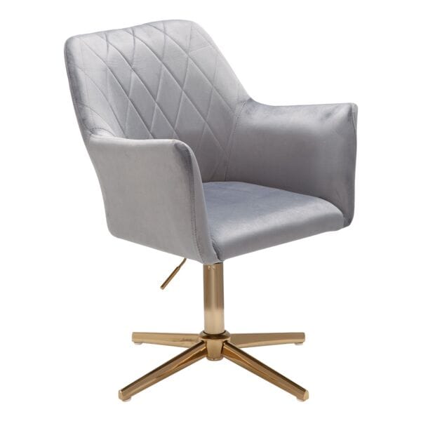 Wohnling Esszimmerstuhl Samt drehbar grau, 55x97x42 cm Image
