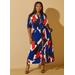 Plus Size Geo Print Maxi Dress