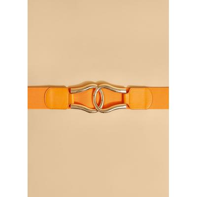 Plus Size Paneled Faux Leather Stretch Belt