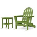 DuroGreen Folding Adirondack Chair With Side Table Made With All-Weather Tangentwood Oversized High End Patio Furniture for Porch Lawn Deck or Fire Pit No Maintenance USA Made Lime Green