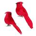 Holzlrgus Artificial Red Cardinal Birds with Clip Simulated Foam Bird Adornment Ornament Birds Crafts Tree Home Outdoor Decorations Pack of 2