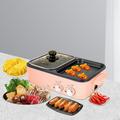 2 in 1 Electric Hot Pot 1500W Non-Stick Korean BBQ Plate Pan Shabu Grill Barbecue