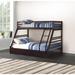 ACME Jason Twin XL Over Queen Bunk Bed with Safety Guardrail & 2 Drawers, Superior Quality Bunk Bed Wooden Bed Frame, Espresso