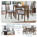 5 PCS Wood Square Dining Table Set with 4 Upholstered Chairs for Family of 4, Kitchen Dining Table & Chairs Set for Small Space