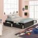 Full Size Bed with Trundle and 2 Drawers, Wooden Platform Bed