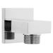 Ana Bathroom Brass Square Shower Hose Wall Outlet Elbow Modern Chrome Connector G1/2