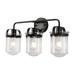 Wall Sconces Set of 3 with Clear Glass Shade Modern Wall Sconce Industrial Indoor Wall Light Fixture for Bathroom Living Room Bedroom Over Kitchen Sink E26 Socket Bulbs Not Included