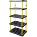 HOOMHIBIU 5 Fixed Height Ventilated Heavy Duty Shelving Unit 36 x 24 x 74 Organizer System for Home Garage or Basement Black & Yellow