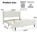 HomyLin Beige Fabric Upholstered Platform Bed Frame with Wingback Headboard Wooden Slat