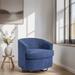 Swivel Barrel Chair Comfy Round Accent Sofa Chair for Living Room 360 Degree Swivel Barrel Club Chair Leisure Arm Chair, Navy