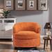 Swivel Barrel Chair Comfy Round Accent Sofa Chair for Living Room 360 Degree Swivel Barrel Club Chair Leisure Arm Chair, Orange