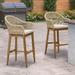 PURPLE LEAF Outdoor Dining Chairs Set of 2 Patio Bar Stools