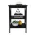 Nightstand Sofa Side Table Accent End Table with X Legs & Shelf, Black