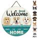 Interchangeable Welcome Home Sign Front Door Decor With 10 Changeable Dog & Sign Bath House Sign Large Mantel Garland Rustic Rustic Wall Sconces Mason Jar Lights Home Door Sign Home Decor