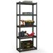 Gymax 5-Tier Metal Shelving Unit Heavy Duty Wire Storage Rack with Anti-slip Foot Pads Black