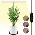 GHOJET LED Grow Light for Indoor Plants Grow Light Height Adjustable Plant Grow Lamp Dimmable Brightness Full Spectrum Plant Growing Lights Plant Light Plant Grow Light w/Auto Timer & base