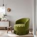 Comfy Round Accent Sofa Chair, 360 Swivel Barrel Club Chair, Leisure Arm Chair, Swivel Barrel Chair for Living Room, Green