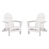 DuroGreen Adirondack Chairs Made With All-Weather Tangentwood Set of 2 Oversized High End Classic Patio Furniture for Porch Lawn Deck or Fire Pit No Maintenance USA Made White