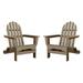 DuroGreen Adirondack Chairs Made With All-Weather Tangentwood Set of 2 Oversized High End Classic Patio Furniture for Porch Lawn Deck or Fire Pit No Maintenance USA Made Weathered Wood