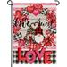 HGUAN Love Sweet Love Heart Gnomes Home Decorative Garden Flag Happy Valentines Day House Yard Pink Red Stripe Buffalo Plaid Outside Decor Rustic Leopard Farmhouse Outdoor