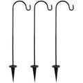 3pcs Shepherds Hook Tall Hook Garden Stake Stand Hanger for Outdoor Flower Basket Bird Feeder Lantern Wedding Decoration