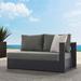 Modway Tahoe Outdoor Patio Powder-Coated Aluminum Modular Right-Facing Loveseat in Gray Charcoal