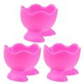 Silicone Egg Cup Holder 3pcs Silicone Egg Cup Holders Boiled Egg Serving Cups Creative Heat Resistant Egg Cooker Cups (Red)