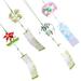 4 Pcs Outdoor Chimes Home DÃ©cor Garden Decor Decorative Wind Chimes Japanese Wind Bell Decoration Vintage Wind Chime Japanese Style Wind Chime Orchid Cherry Blossoms Glass