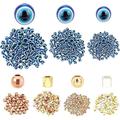 660Pcs Evil Eye Beads 300pcs Blue Lucky Beads 6mm 8mm 10mm Resin Evil Eye Beads with 9 Style 360pcs Metal Spacer Beads for Halloween Jewelry Making