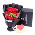 Farfi 1 Bouquet Artificial Soap Rose Carnation Flower Valentine Day Gift Wedding Decor (Rose Red )