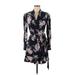 Marissa Webb Collective Casual Dress - A-Line V Neck Long sleeves: Black Print Dresses - Women's Size 2