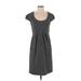 Donna Ricco Casual Dress - Midi: Gray Grid Dresses - Women's Size 4