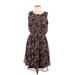 Collective Concepts Casual Dress Scoop Neck Sleeveless: Black Floral Dresses - Women's Size Medium