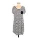 Anne Klein Casual Dress - Shift: Gray Graphic Dresses - Women's Size Medium