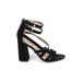 Sam Edelman Heels: Black Print Shoes - Women's Size 7 - Open Toe