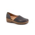 Wide Width Women's Addie Casual Flat by SoftWalk in Dark Grey (Size 11 W)