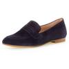 Loafer GABOR, Damen, Gr. 41, blau (dunkelblau), Ziegenveloursleder, unifarben, klassisch, Schuhe, Slipper,Businessschuh mit dezentem Blockabsatz