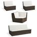 Santa Monica Seating Replacement Cushions - Ottoman, Solid, Glacier - Frontgate