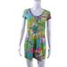 Lilly Pulitzer Dresses | Lilly Pulitzer Womens Floral Short Sleeved T Shirt Mini Dress Green Pink Size Xs | Color: Green | Size: Xs