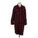 Fashion Nova Casual Dress - Shirtdress High Neck 3/4 sleeves: Red Print Dresses - Women's Size Large