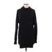 lucy Casual Dress - Sweater Dress Turtleneck Long sleeves: Black Solid Dresses - Women's Size X-Small