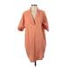 Shein Casual Dress - Shirtdress: Orange Dresses - Women's Size Small