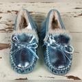 J. Crew Shoes | J. Crew Metallic Moccasins | Color: Blue | Size: 11g