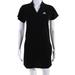 Adidas Dresses | Adidas Womens Short Sleeve Collared V Neck Logo Polo Dress Black Size Xs | Color: Black | Size: Xs