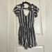 American Eagle Outfitters Pants & Jumpsuits | American Eagle Striped Romper Size Medium. Tie Straps & Off The Shoulder Sleeves | Color: Gray/White | Size: M